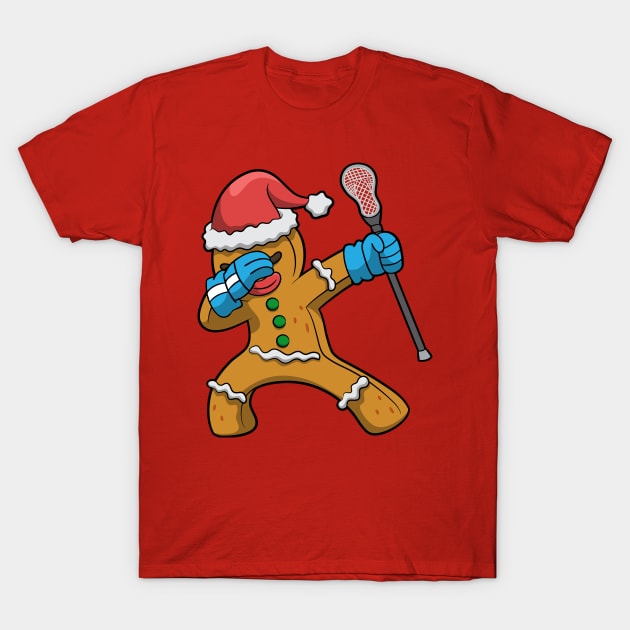 Lacrosse LAX Gingerbread Man Team Player Coach T-Shirt by E